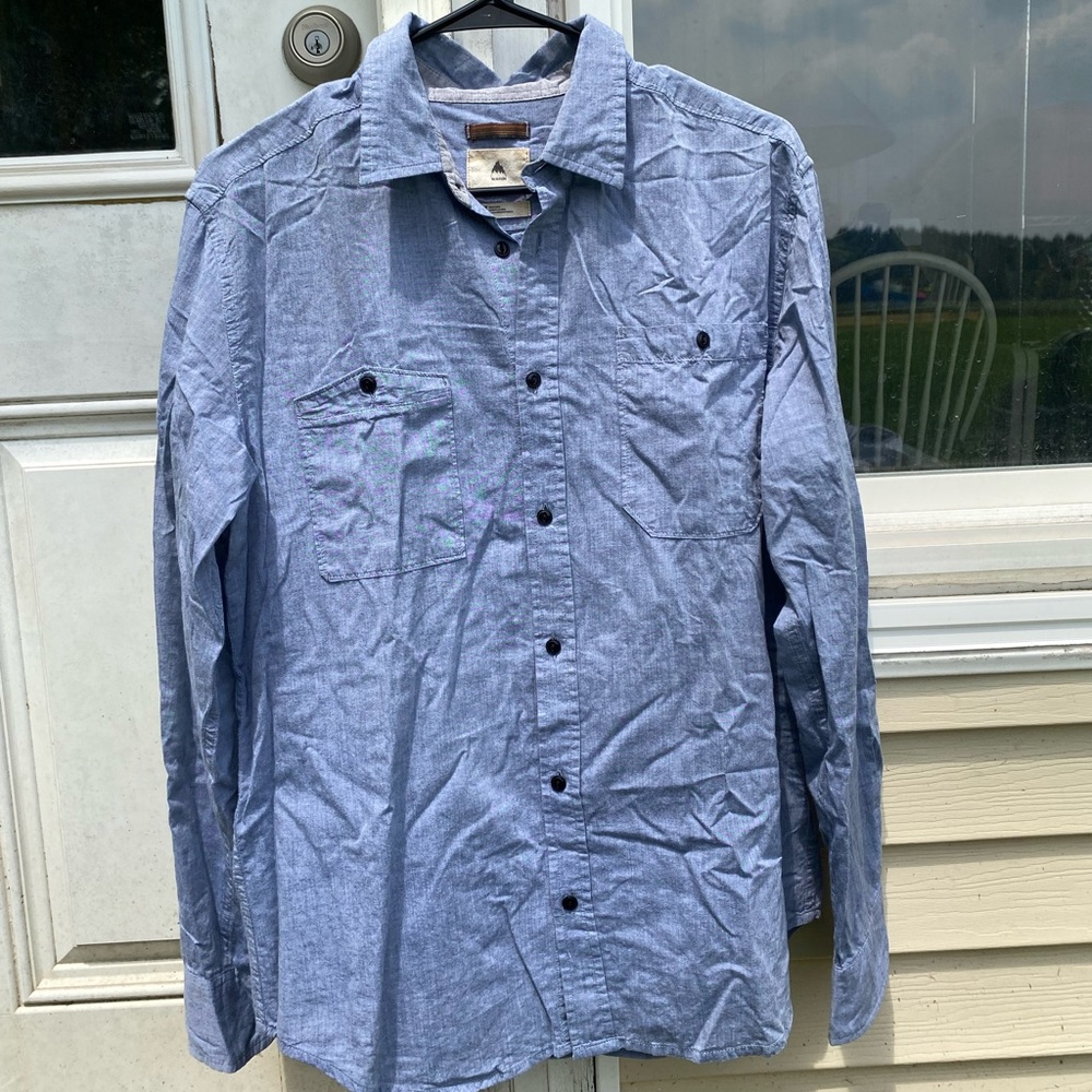 Burton 100% Cotton Blue Button-Up Shirt
